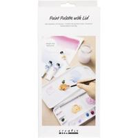 Creativ Company Schilderspalet met deksel, afm 27x12,7x2,3 cm, zilver, wit, 1 stuk - thumbnail