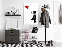 Schilderij - Banksy: Girl with Balloon (1 Part) Vertical - thumbnail