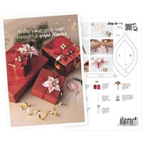 Creativ Company Ansichtkaart, cadeaus in rode verpakking met crêpe bloem, a5, vel 14,8x21 cm, 1 stuk - thumbnail