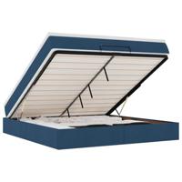 Ottoman bed met matras 160x200cm stof blauw - thumbnail