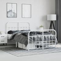 Bedframe met hoofd- en voeteneinde metaal wit 120x200 cm - thumbnail