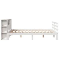 Bed met boekenkast zonder matras grenenhout wit 140x190 cm - thumbnail