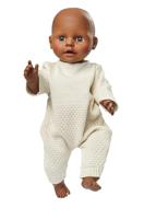 Heless Poppen brei overall ecru, 35-45 cm - thumbnail