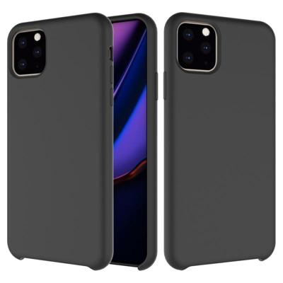 Effen kleur Liquid silicone schokbestendig Case voor iPhone 11 Pro Max (zwart)