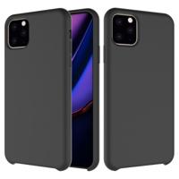 Effen kleur Liquid silicone schokbestendig Case voor iPhone 11 Pro Max (zwart) - thumbnail