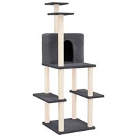Kattenmeubel met sisal krabpalen 144,5 cm donkergrijs - thumbnail
