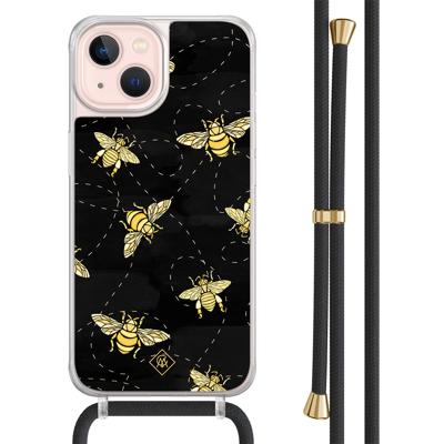 iPhone 13 hoesje met zwart koord - Bee happy