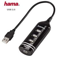 Hama 4-poorts USB 2.0 hub zonder voeding, ook compatibel met Windows 10, zwart - thumbnail