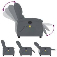 Massagestoel verstelbaar fluweel donkergrijs - thumbnail