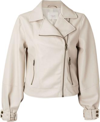 Pu biker jacket shifting sand