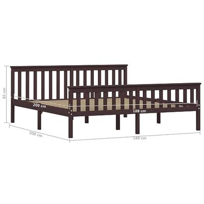 Bedframe massief grenenhout donkerbruin 180x200 cm Bedframe massief grenenhout donkerbruin 180x200 cm