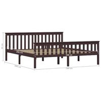 Bedframe massief grenenhout donkerbruin 180x200 cm - thumbnail