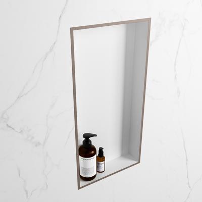 MONDIAZ EASY Nis 59,5x29,5cm in solid surface kleur Smoke | Talc. 1 vak geschikt voor in- of opbouw MONDIAZ EASY Nis 59,5x29,5cm in solid surface kleur Smoke | Talc. 1 vak geschikt voor in- of opbouw