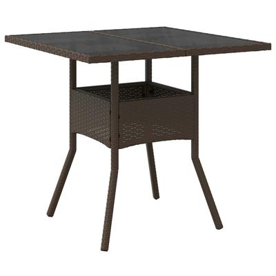 3-delige Tuinset met kussens poly rattan en glas bruin - thumbnail