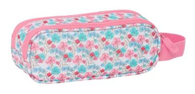 Pennenetui met 2 vakken Moos Flores Multicolour 21 x 8 x 6 cm