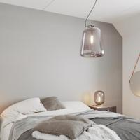 Hanglamp &apos;Leola&apos; rookglas By Rydens modern e27 fitting 33 cm - thumbnail
