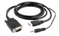 Gembird CC-DP-HDMI-5M video kabel adapter HDMI + 3.5mm VGA (D-Sub) Zwart - thumbnail
