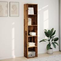 Boekenkast 40x30x189 cm bewerkt hout oud houtkleurig - thumbnail