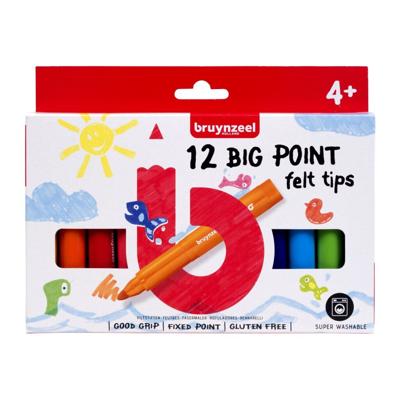 Bruynzeel Kids viltstiften Big Point, set van 12 stuks, assorti