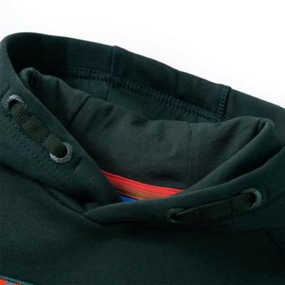 Kindertrui met capuchon winner-print 116 donkergroen Kindertrui met capuchon winner-print 116 donkergroen