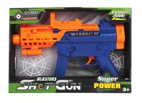 Kamparo machinegeweer met licht en geluid blauw/oranje 31 cm - thumbnail