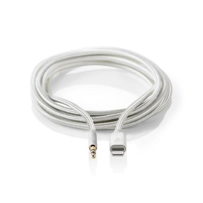 Nedis CCTB39940AL10 Apple Lightning Koptelefoon Adapterkabel Apple Lightning 8-pins Male - 3,5 Mm Male 1,00 M Aluminium Nedis CCTB39940AL10 Apple Lightning Koptelefoon Adapterkabel Apple Lightning 8-pins Male - 3,5 Mm Male 1,00 M Aluminium