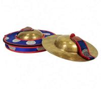 Tibetaanse Cymbalen - Set met Brokaattas (Large) - thumbnail