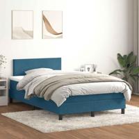 Boxspring met matras en LED fluweel donkerblauw 120x210 cm - thumbnail