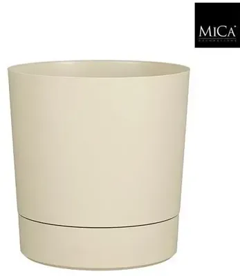 Mica Decorations Bloempot 'Coco' met schotel d32.5 h34 beige