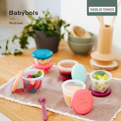 Set van 12 hermetisch afgesloten bakjes + 3 soepele lepels BABYMOOV Babydols Multi Set meerdere kleuren - thumbnail