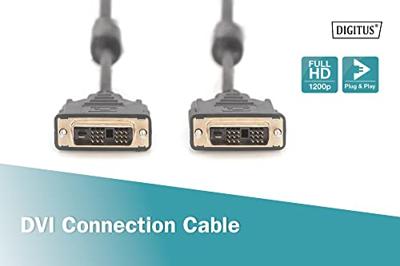 DIGITUS DVI-kabel - DVI-D (18+1) - Full HD - 2m - Single Link, 60Hz, 2xFerriet - Compatibel met monitor, TV, PC
