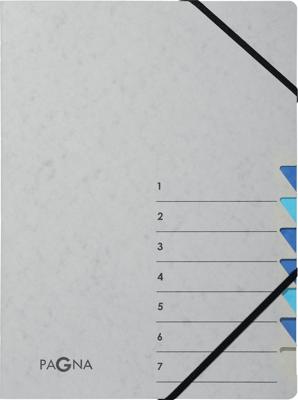 Sorteermap Pagna Easy A4 7 tabs lichtblauw / donkerblauw
