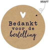 KP etiket "Bedankt voor de bestelling", kraft, diameter 50 mm, rol van 250 stuks - thumbnail