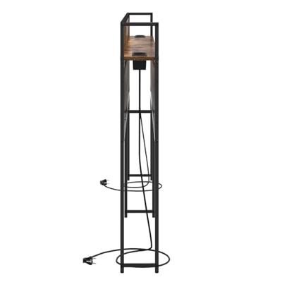 Opberghoofdbord met plank Gerookt eiken 200 cm Bewerkt hout