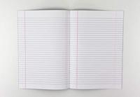 Schrift voor ft A4, gelijnd, 80 bladzijden, met voorlijn, geassorteerde kleuren, pak van 5 stuks - thumbnail