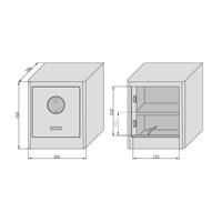 Basi 2020-0000-1100 mySafe Premium 350 Meubelkluis Cijferslot, Vingerafdrukslot - thumbnail