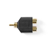 Subwoofer-Adapter | RCA male - 2x RCA female | 10 stuks | Zwart - thumbnail