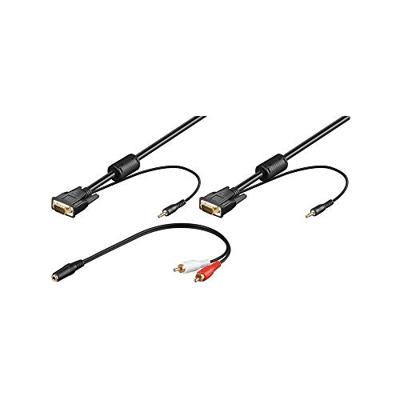 Wentronic 93970 Monitorkabel (15-polig HD mannelijk naar 15-polig HD stekker SVGA XGA Audio) 5m zwart