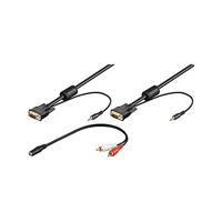Wentronic 93970 Monitorkabel (15-polig HD mannelijk naar 15-polig HD stekker SVGA XGA Audio) 5m zwart - thumbnail