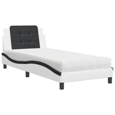 Bedframe zonder matras "Zadar" kunstleer wit en zwart 140x190 cm