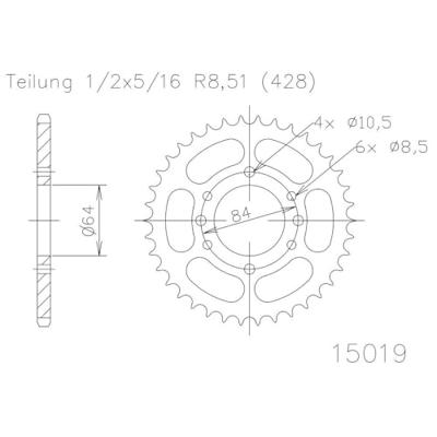 ESJOT Chain wheel 428 53z steel black