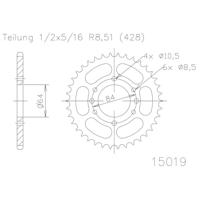 ESJOT Chain wheel 428 53z steel black - thumbnail