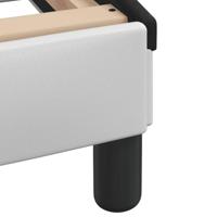 Bedframe met hoofdbord kunstleer zwart en wit 160x200 cm - thumbnail