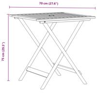 3-delige Bistroset stof en massief hout blauw en wit - thumbnail