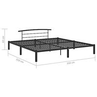 Bedframe metaal zwart 200x200 cm - thumbnail