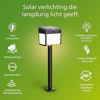 Philips LED 929004631901 Ezra Staande lamp op zonne-energie LED LED vast ingebouwd 1.8 W Zwart Philips LED 929004631901 Ezra Staande lamp op zonne-energie LED LED vast ingebouwd 1.8 W Zwart