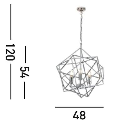Searchlight Chrome hanglampCube Ø 48cm - 7863-3CC