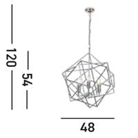 Searchlight Chrome hanglampCube Ø 48cm - 7863-3CC - thumbnail
