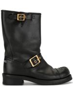 Chanel Pre-Owned CC stitch buckled boots - Black - thumbnail