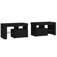 Nachtkastjes 2 st LED-verlichting 70x36,5x40 cm hoogglans zwart - thumbnail